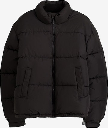 Bershka Winter jacket in Black: front