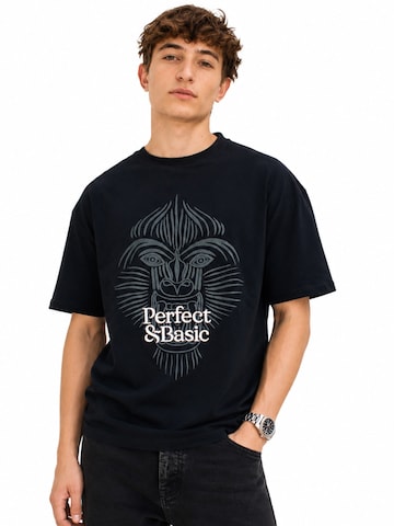 Perfect&Basic - Camiseta de fútbol 'Oversize Tee Unisex – “Mandrillus sphinx”' en negro