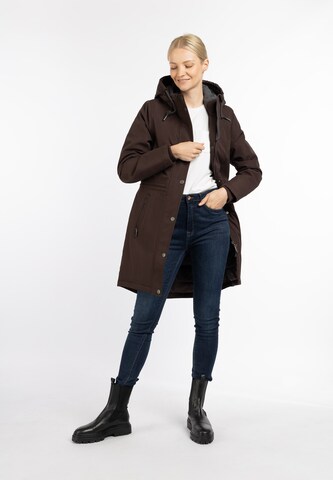 usha BLUE LABEL Winterparka in Bruin: voorkant