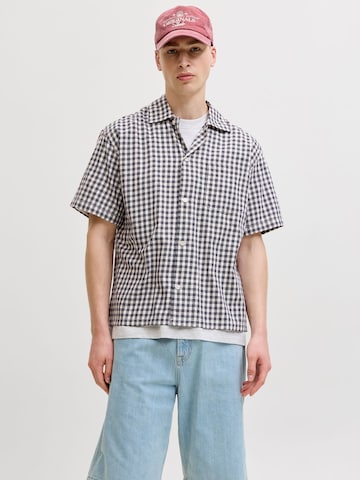JACK & JONES Comfort fit Button Up Shirt in Blue: front