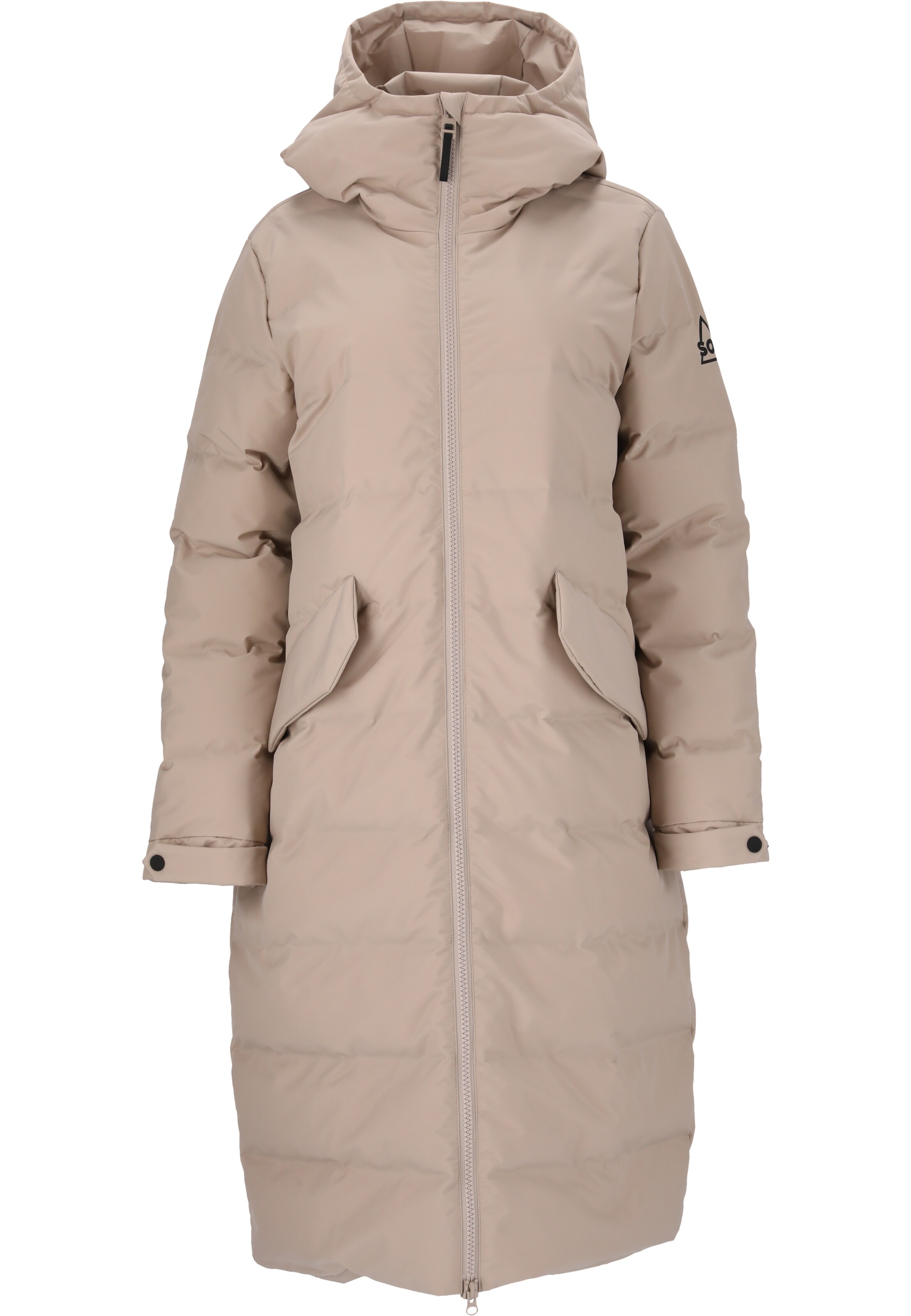 SOS Wintermantel 'Vars' in Bruin: voorkant