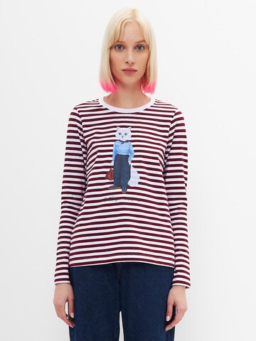 Cat e Lolette Shirt 'Mariner Cat' in Rood: voorkant