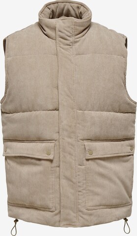 Gilet 'CASH' Only & Sons en beige : devant