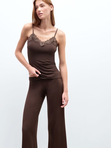 INTIMISSIMI Undershirt 'PRETTY FLOWERS' in Brown: front