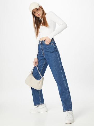 Wide leg Jeans de la Monki pe albastru