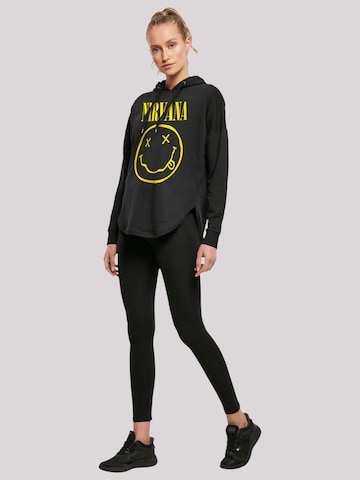 Sweat-shirt 'Nirvana Rock Band Yellow Happy Face' F4NT4STIC en noir