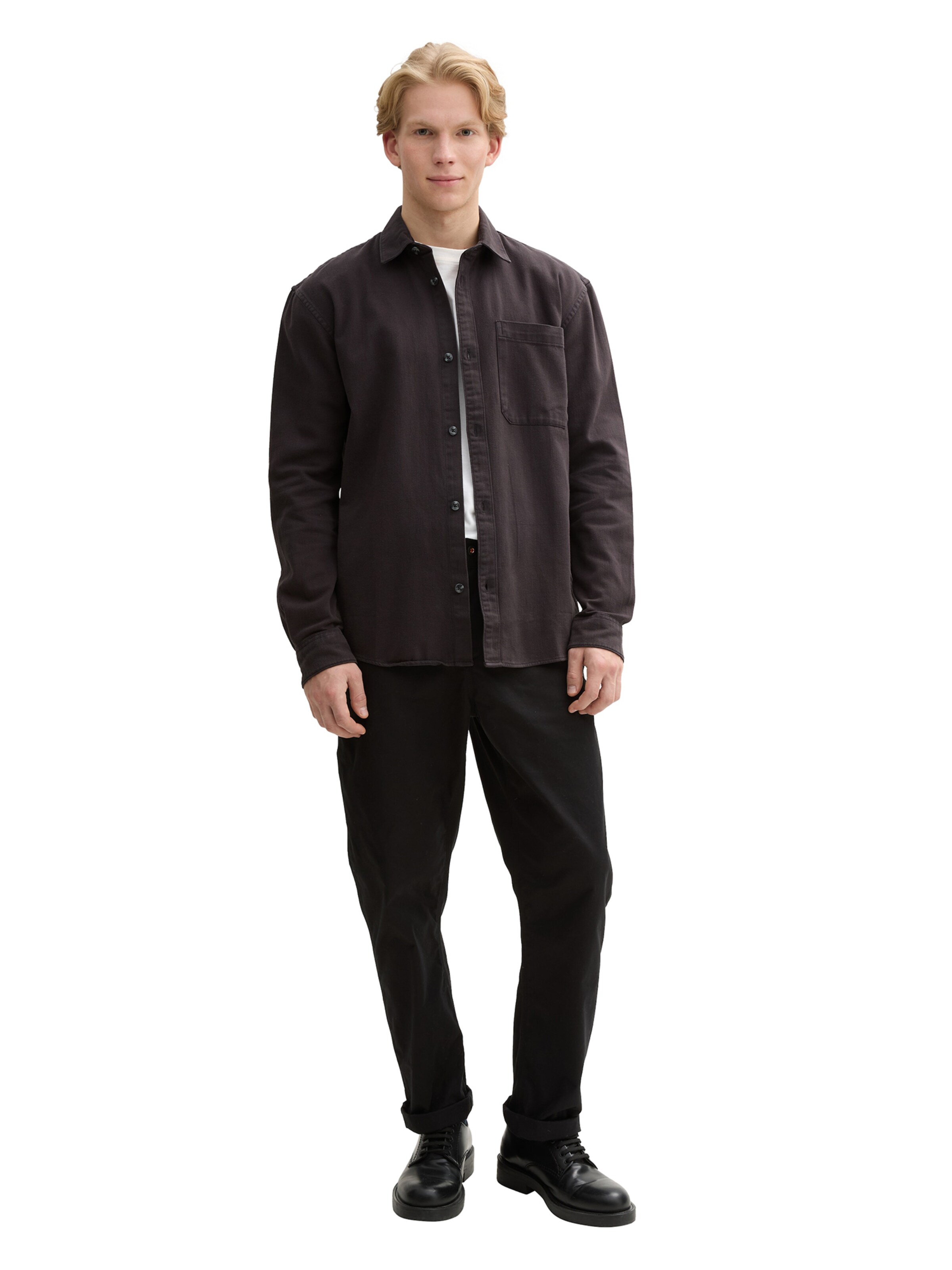 TOM TAILOR DENIM Comfort Fit Πουκάμισο σε γκρι