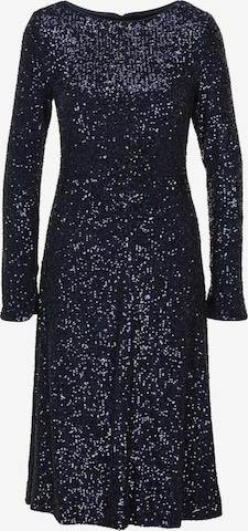 Robe de cocktail MADELEINE en bleu : devant