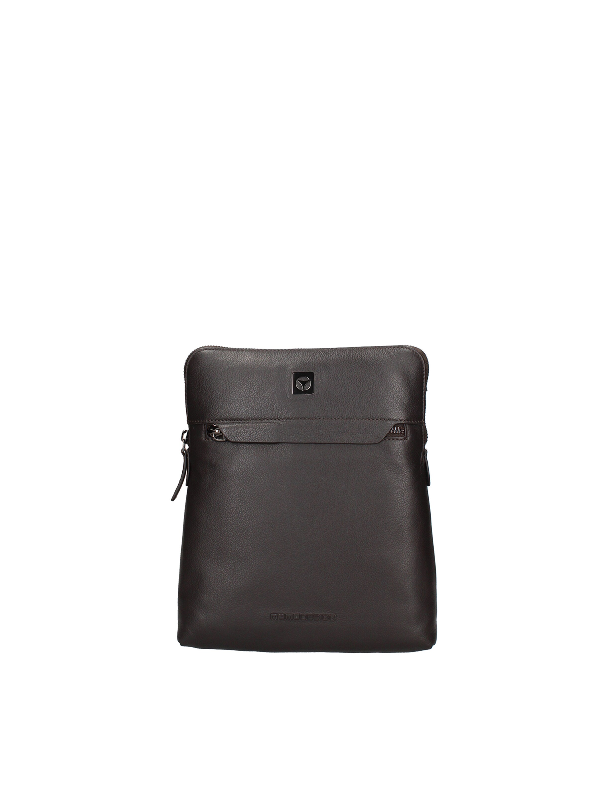 Borsa a tracolla 'Borsa a Tracolla Uomo Vera Pelle Testa di Moro con Zip e Tracolla Regolabile' di Momo Design in marrone: frontale