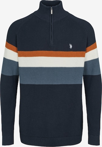 U.S. POLO ASSN. Svetr 'Ricco' – modrá: přední strana