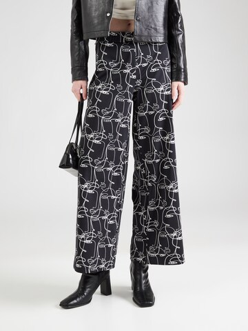 MAC - Pierna ancha Pantalón 'FAYE' en negro: frente