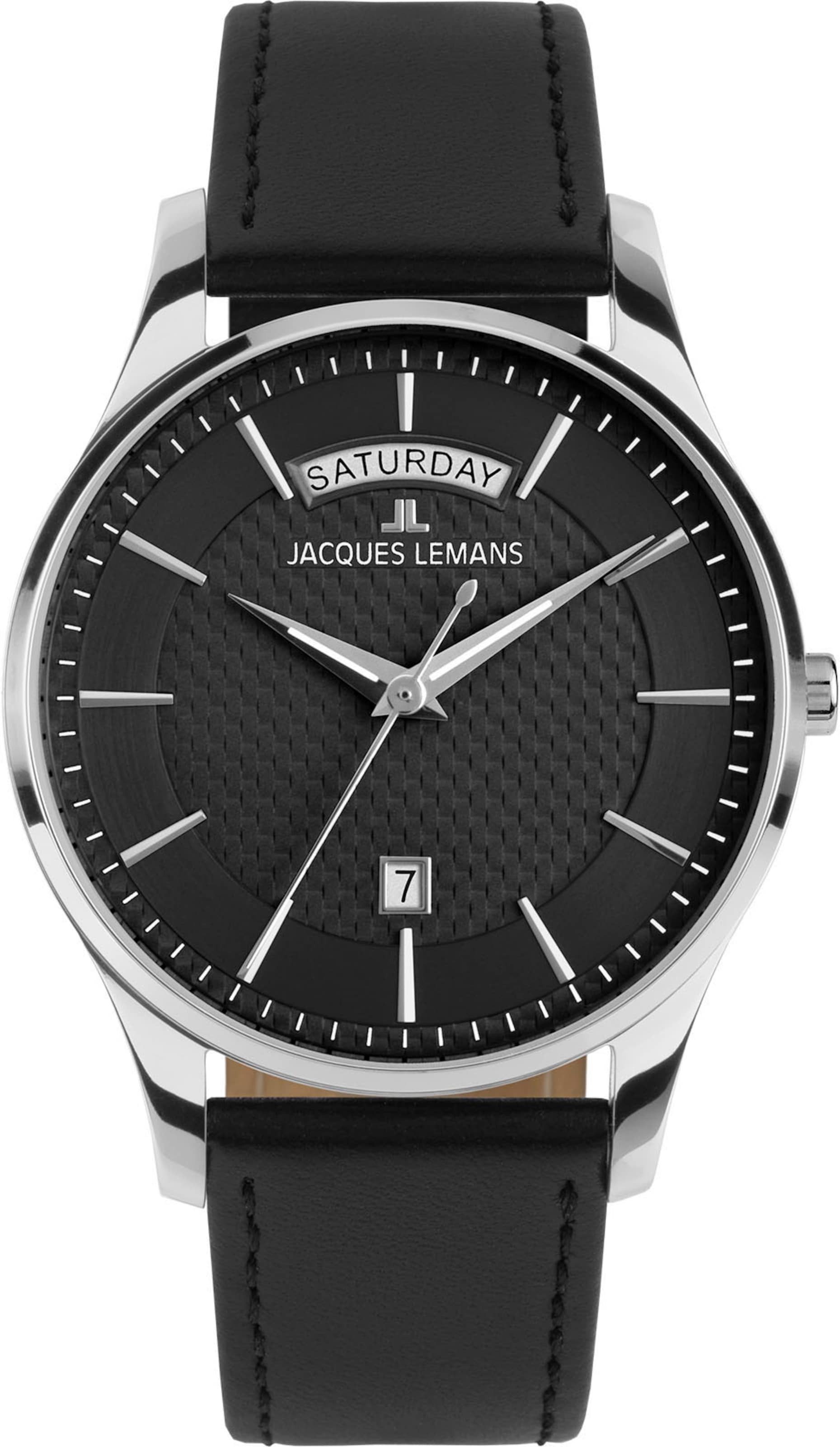Jacques Lemans Uhr in Schwarz: Vorderseite