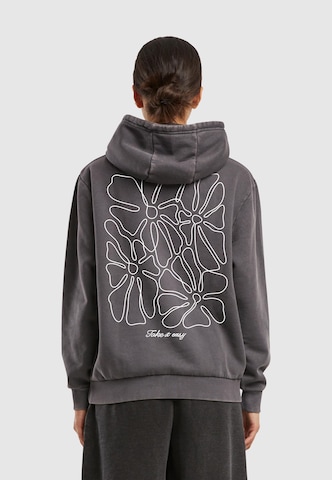 Miss Tee Sweatshirt 'One Line Flowers' in Grey: front