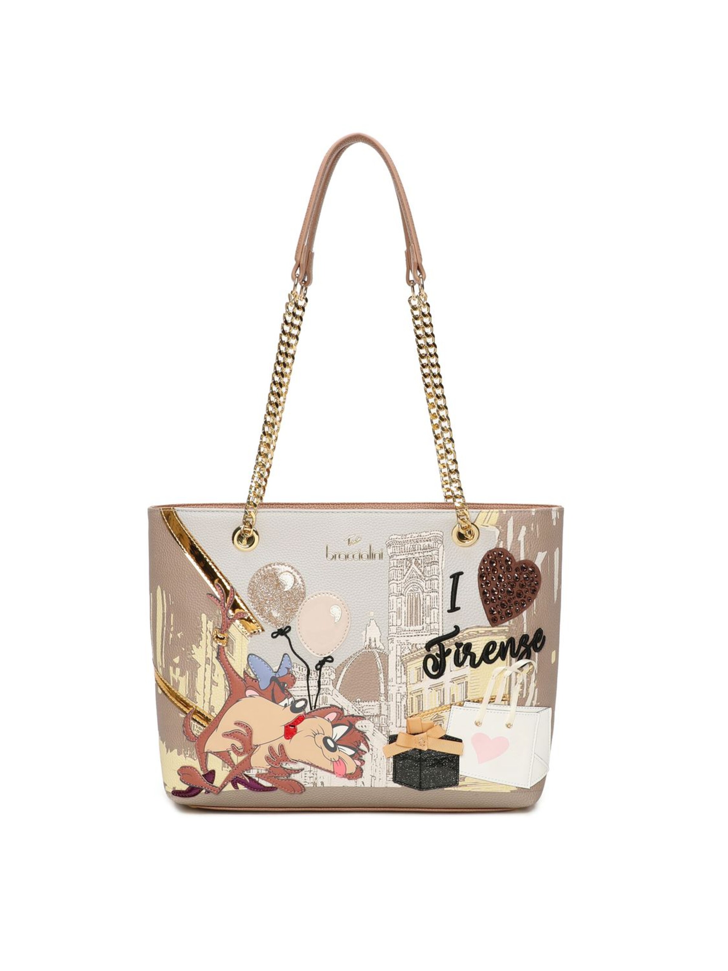 Shopper 'Cartoline Lt' di Braccialini in colori misti: frontale