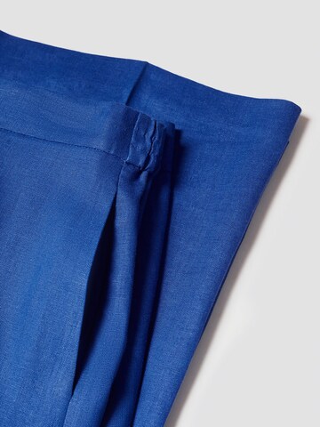 MANGO Wide leg Pleated Pants 'Lote' in Blue