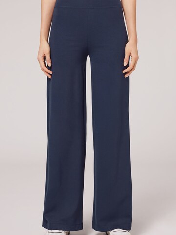 CALZEDONIA Wide leg Leggings in Blue: front