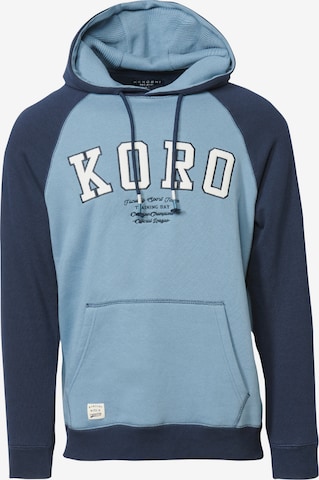 Sweat-shirt KOROSHI en bleu : devant