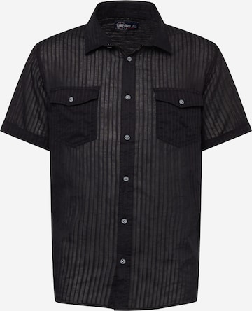 CAMP DAVID - Ajuste regular Camisa en negro: frente