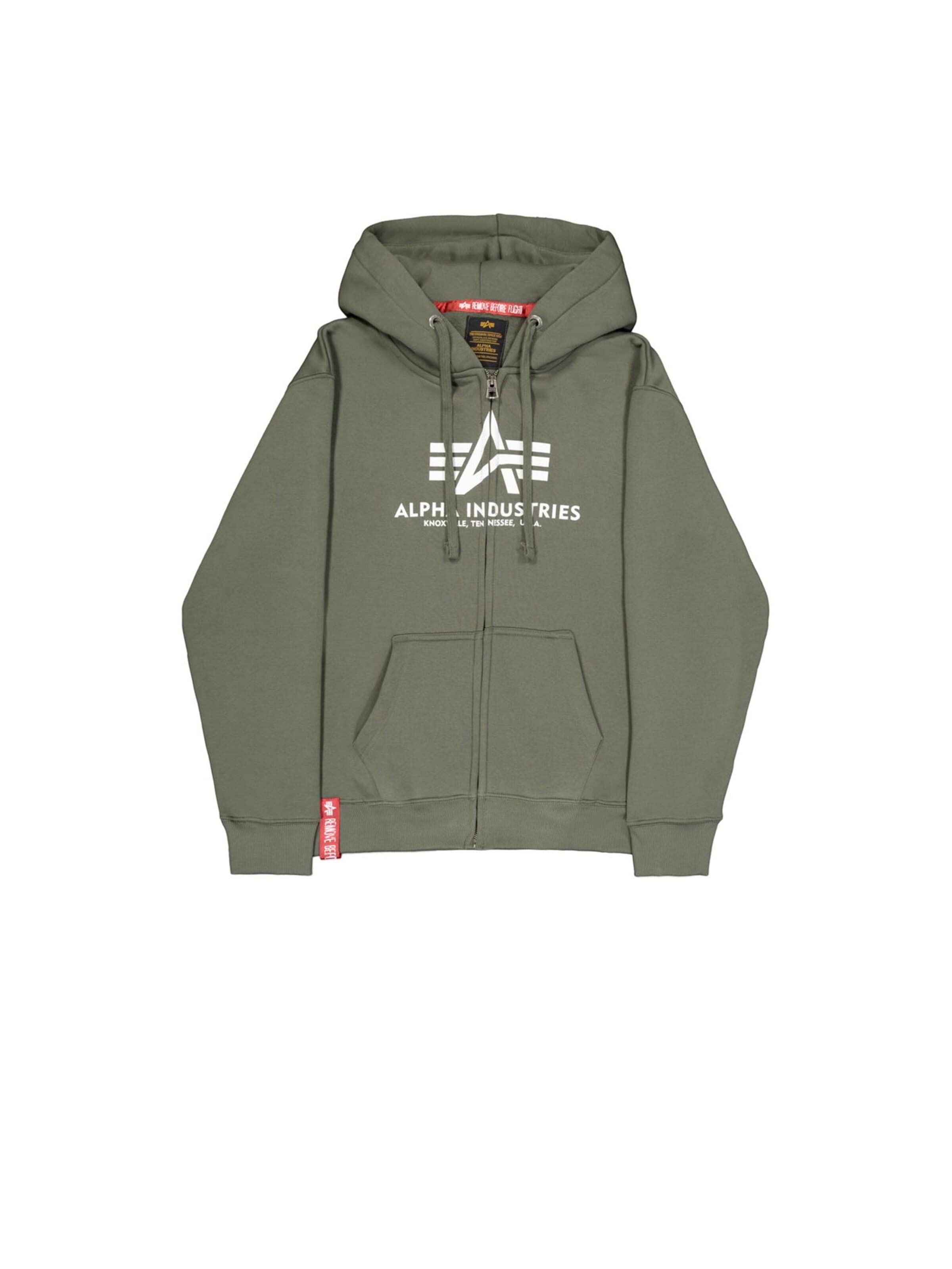 ALPHA INDUSTRIES Ζακέτα φούτερ σε πράσινο: μπροστά