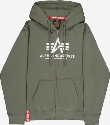 ALPHA INDUSTRIES Ζακέτα φούτερ σε πράσινο: μπροστά