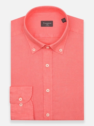 Slim fit Camicia business 'Leonardo Linen Man Shirt' di 7Camicie in rosso