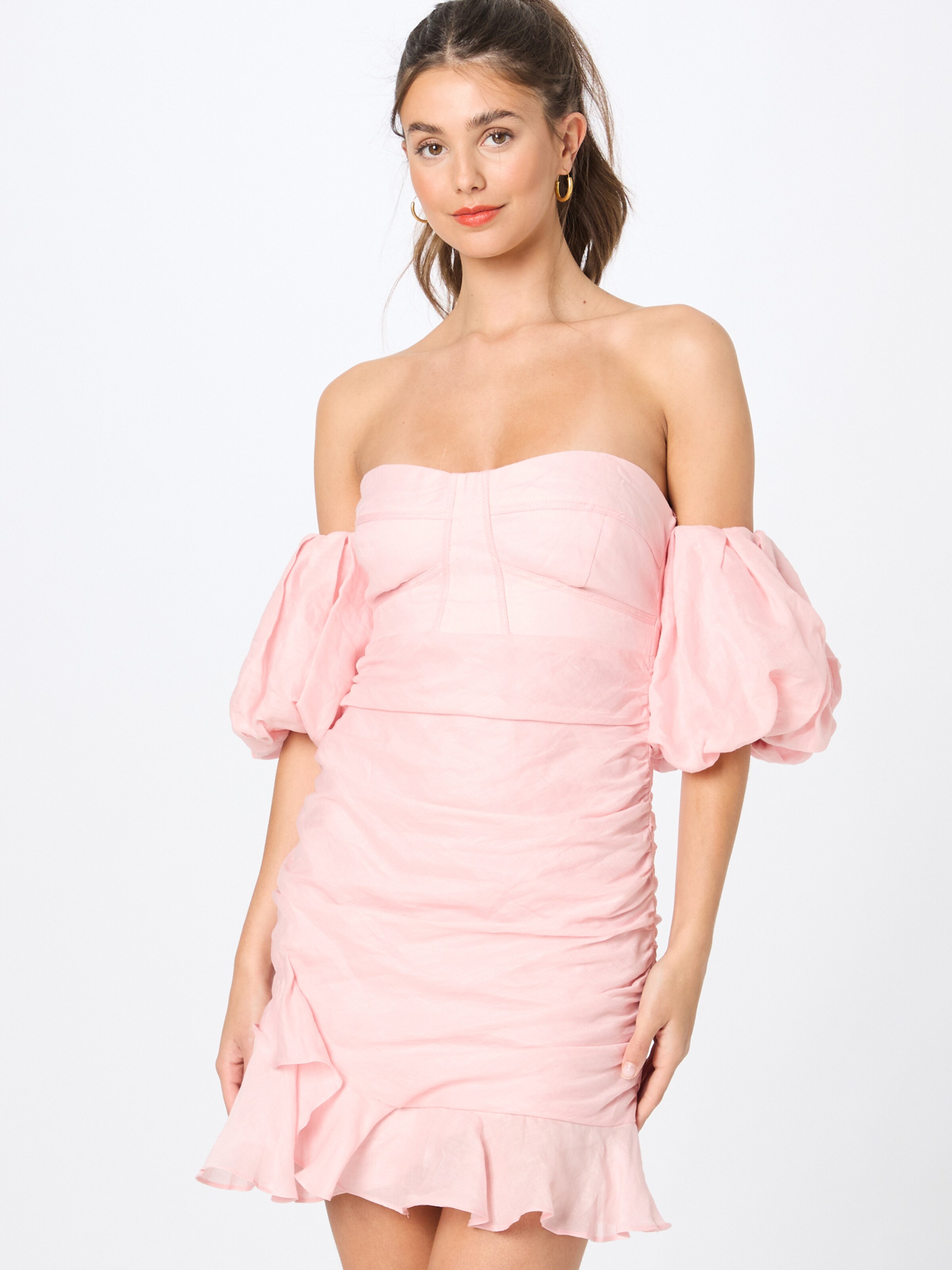 Frauen Große Größen Bardot Kleid 'Chiara' in Rosa - ET03556 Frauen Große Größen Bardot Kleid 'Chiara' in Rosa - ET03556
