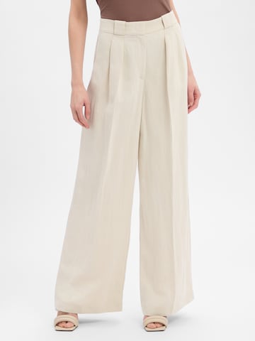 Coupe slim Pantalon à pince Marc O'Polo en beige : devant
