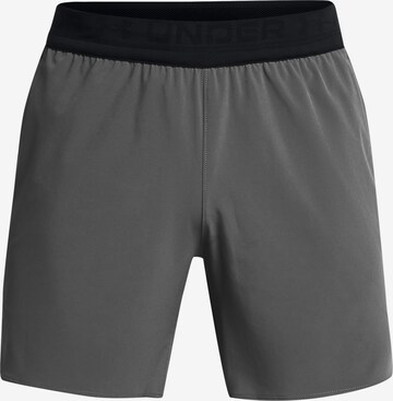 UNDER ARMOUR Regular Workout Pants 'Peak' in Grey: front