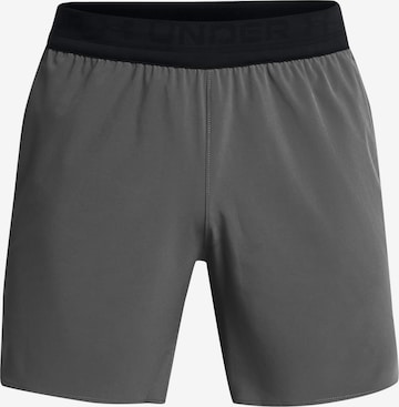 UNDER ARMOUR Workout Pants 'Peak' in Grey: front