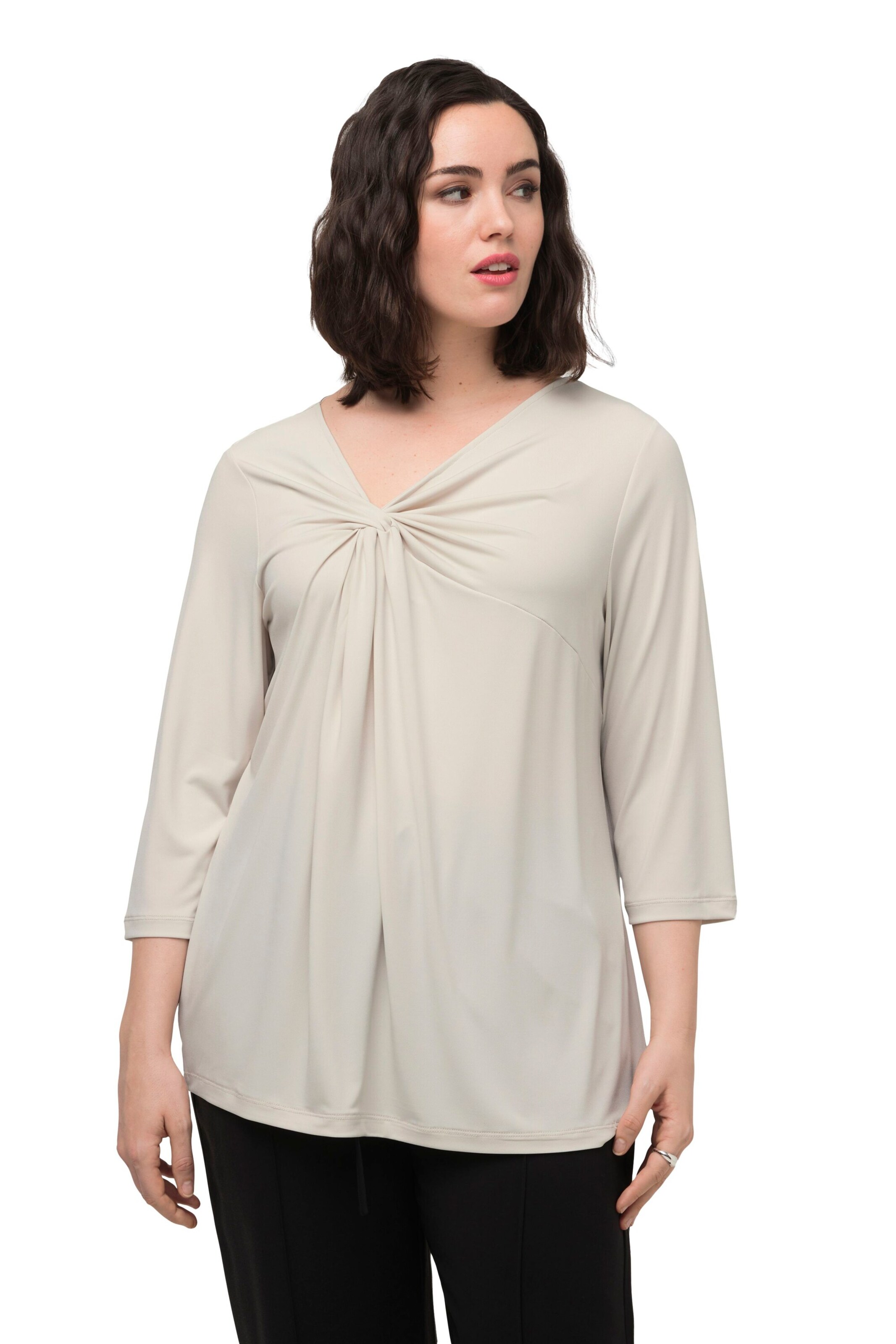Ulla Popken Shirt in Beige: Vorderseite
