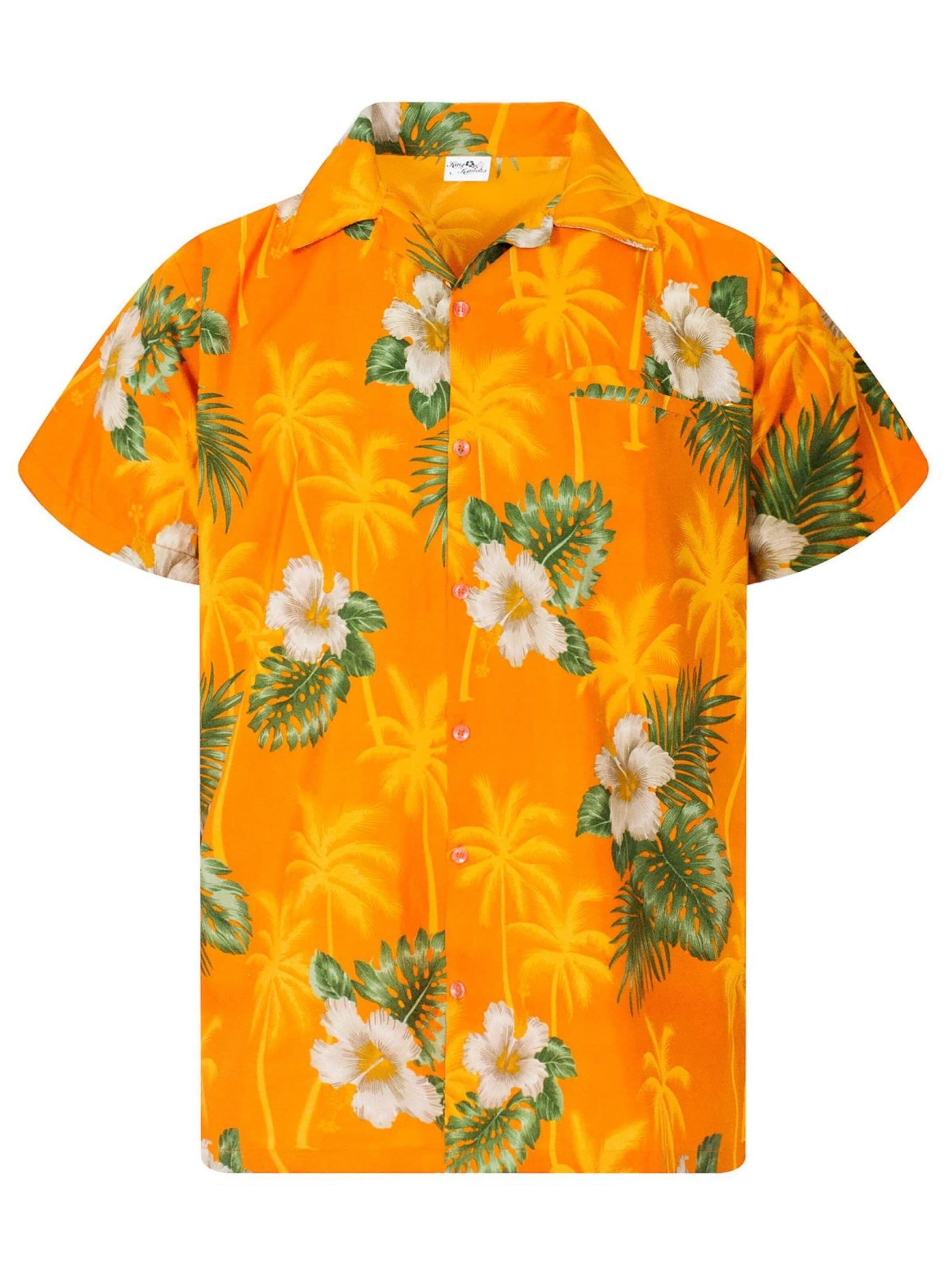 Maglietta 'Small Flower' di King Kameha in giallo: frontale