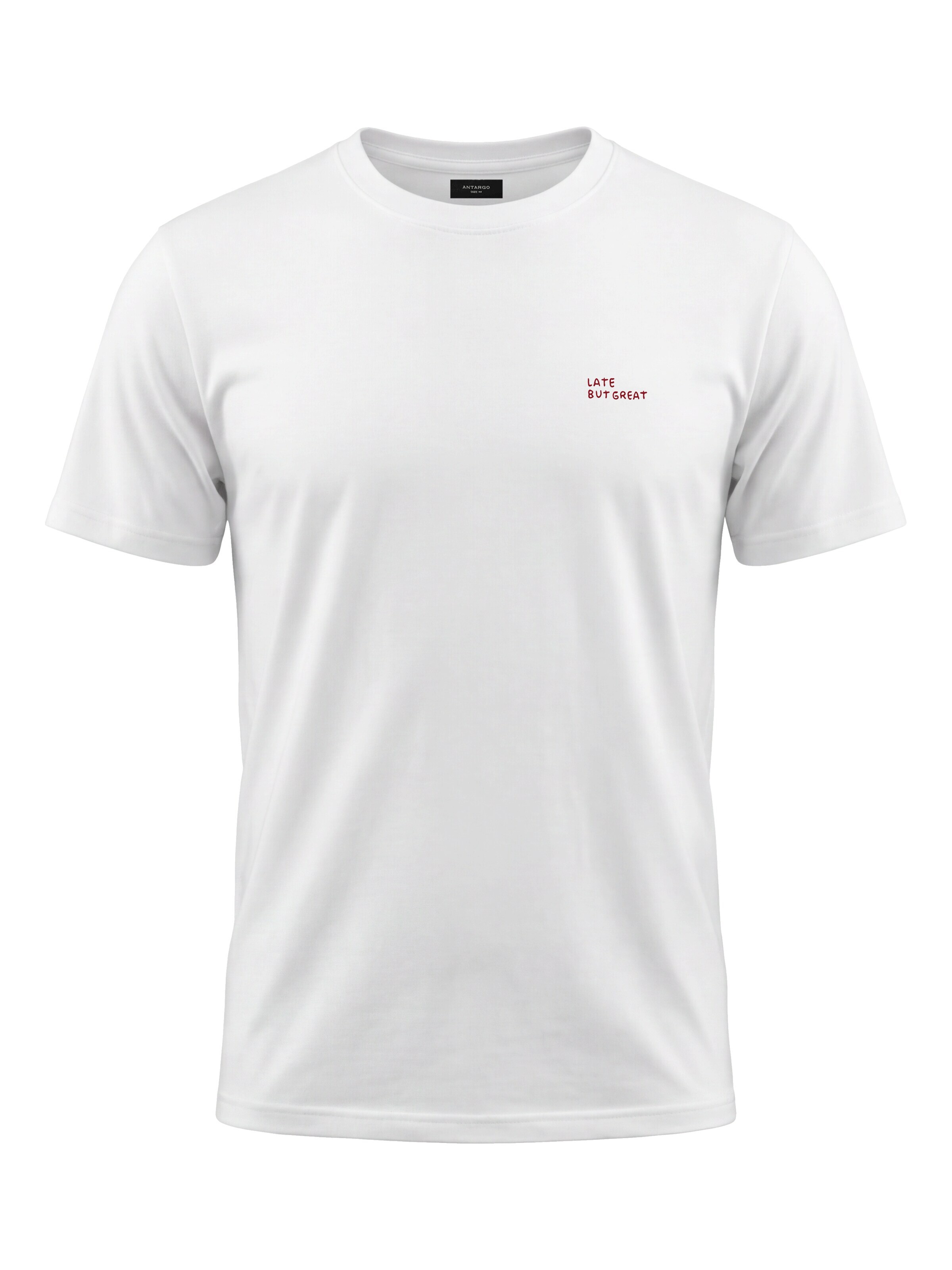 Antargo Shirt 'Embroidery T-Shirt' in White: front