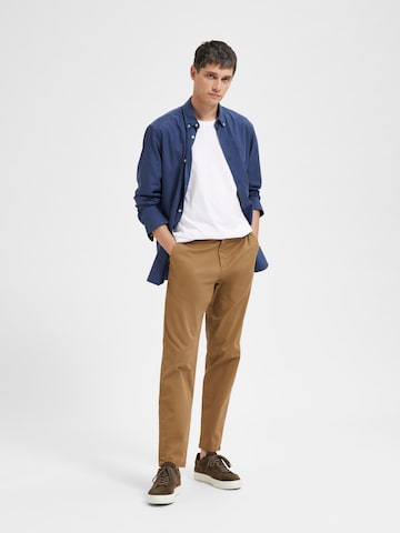 SELECTED HOMME - Regular Calças chino 'New Miles' em bege