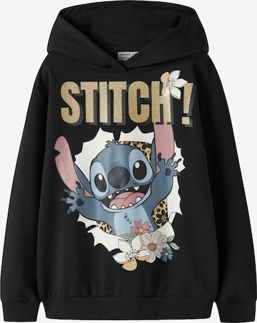 NAME IT Bluzka sportowa 'NKFJYNDA STITCH' w kolorze czarny: przód