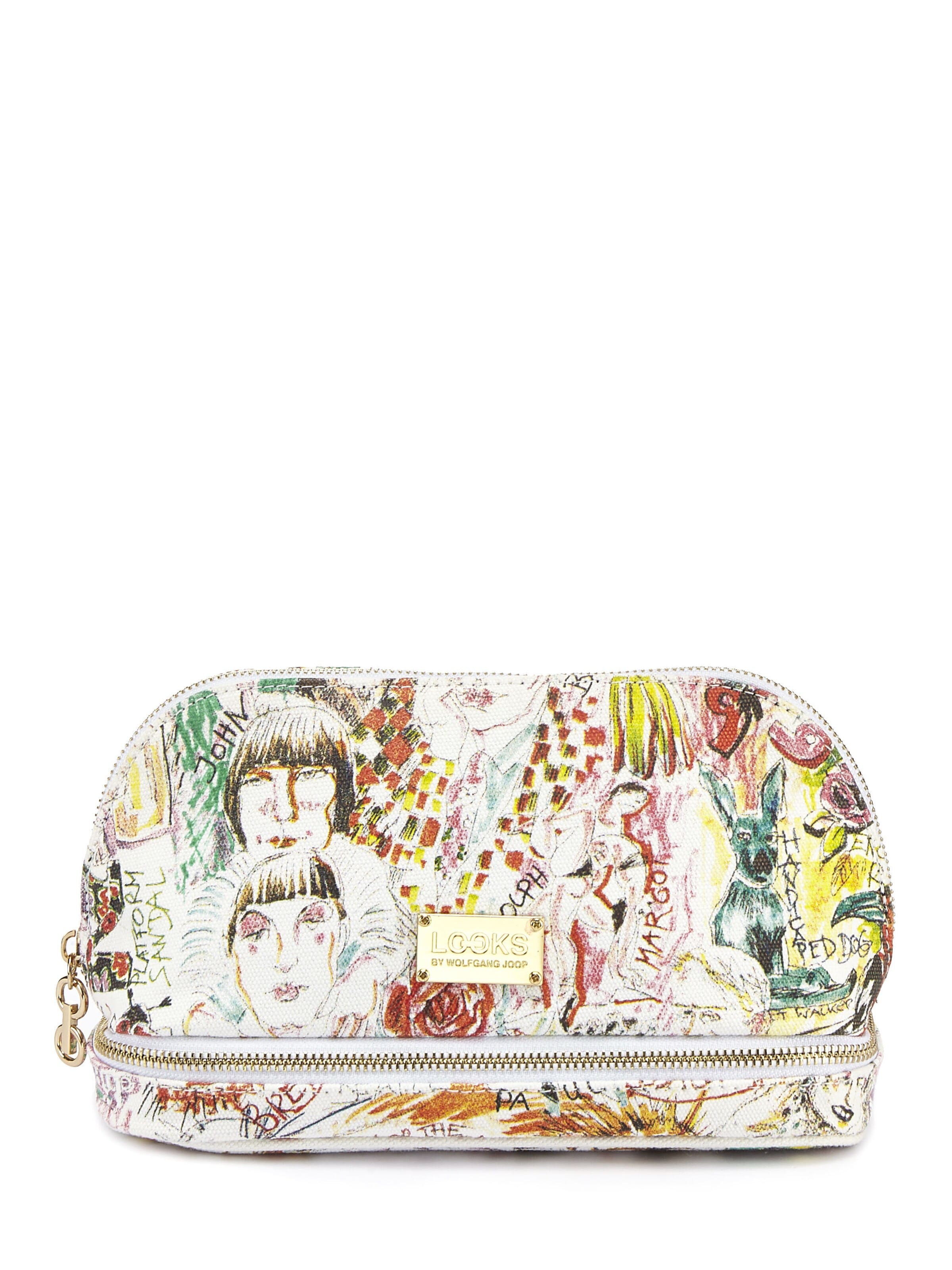 LOOKS by Wolfgang Joop Make up tas 'DOUBLEZIP' in Wit: voorkant