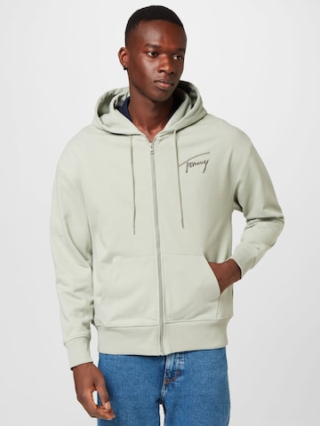 Tommy Jeans Sweat jacket in Green: front