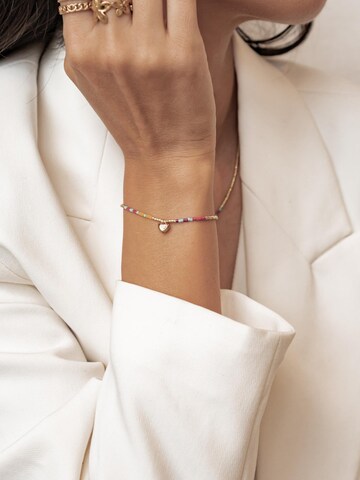 Braccialetto 'Summer Bead Heart' di Hey Happiness in oro