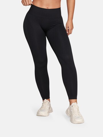 GOLD´S GYM APPAREL Skinny Leggings 'Goldie' in Zwart: voorkant