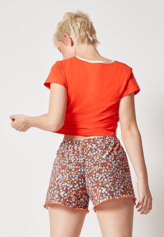 Skiny - Pijama de pantalón corto en naranja