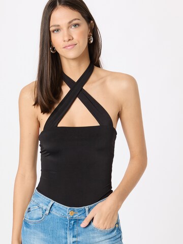 Misspap Shirt bodysuit in Black: front