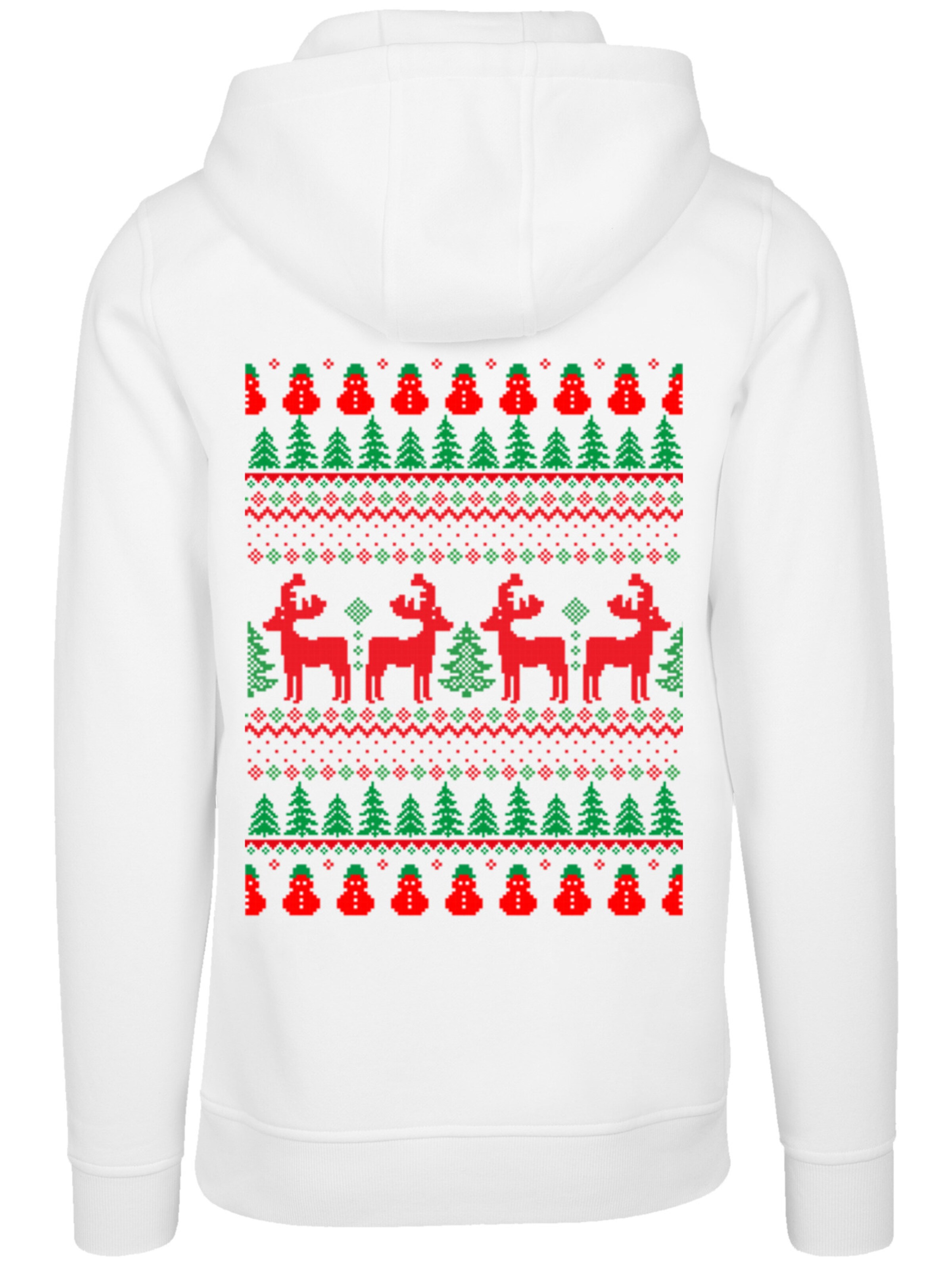 Sweat-shirt 'Christmas Weihnachten Reindeers' F4NT4STIC en blanc