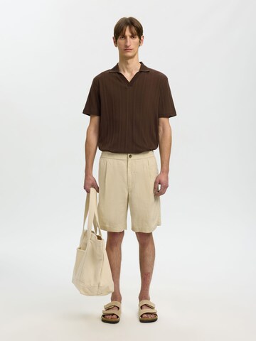 T-Shirt SELECTED en marron