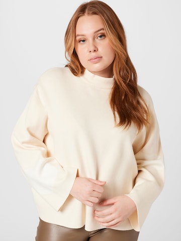 Selected Femme Curve Sweater 'Alina' in Beige: front