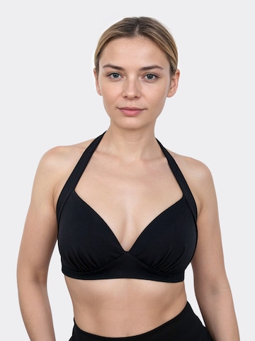 MYLILY T-Shirt Bikinitop 'Neckholder Bikini Oberteil' in Schwarz: Vorderseite