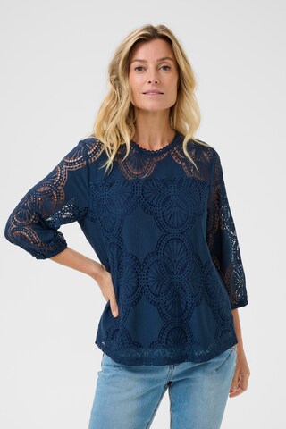 Cream Blouse 'Amaja' in Blue: front