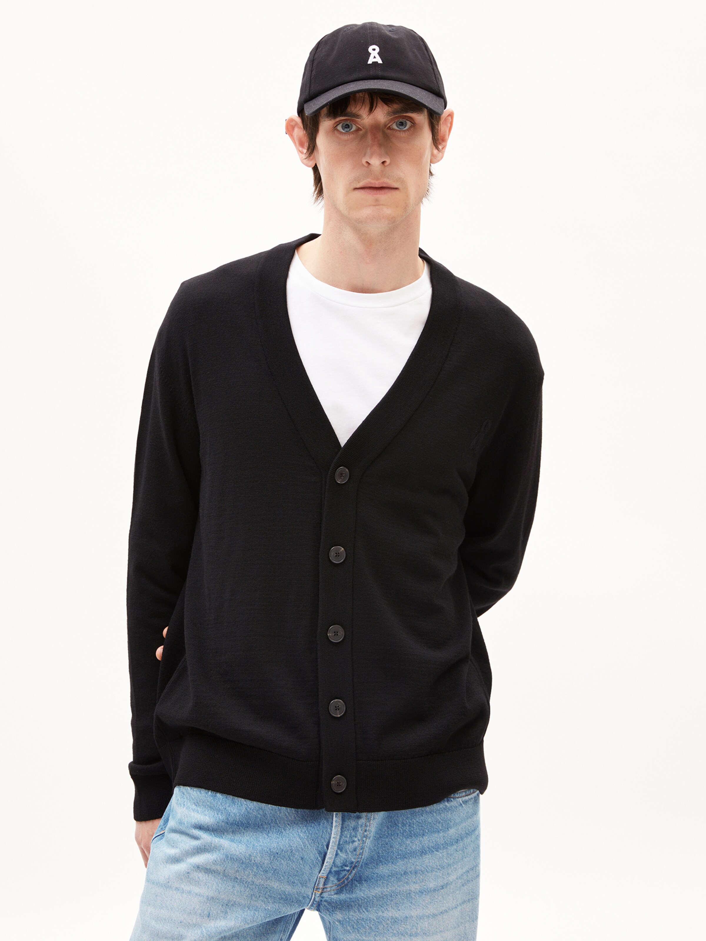ARMEDANGELS Knit cardigan ' KAARDON ICONIC ' in Black: front