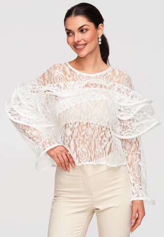 Ombre Bluse in Weiß: Vorderseite