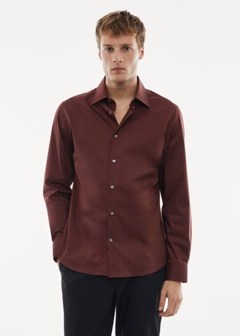 MANGO MAN Slim fit Button Up Shirt in Red: front