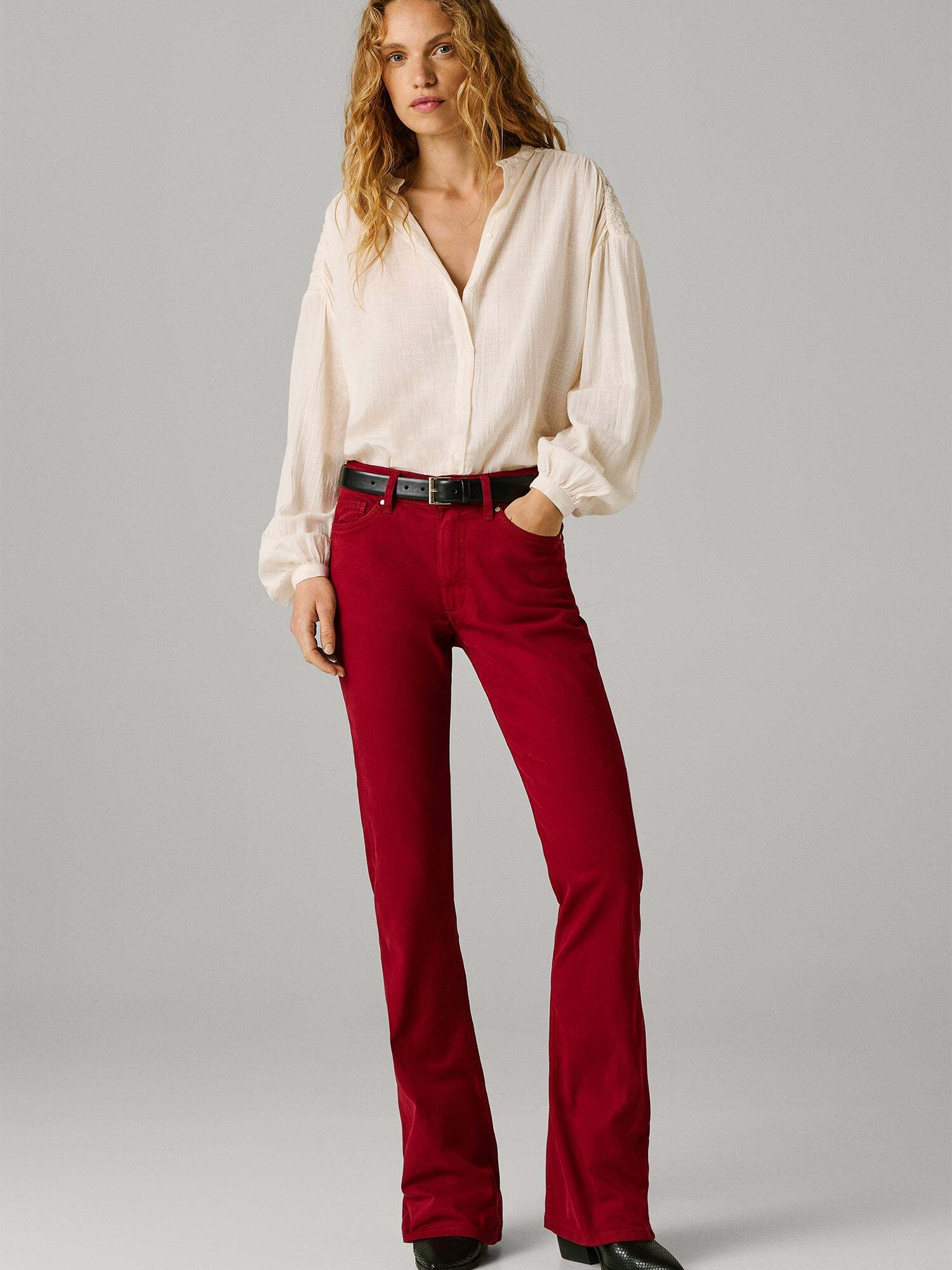 Pepe Jeans Flared Pants in Red