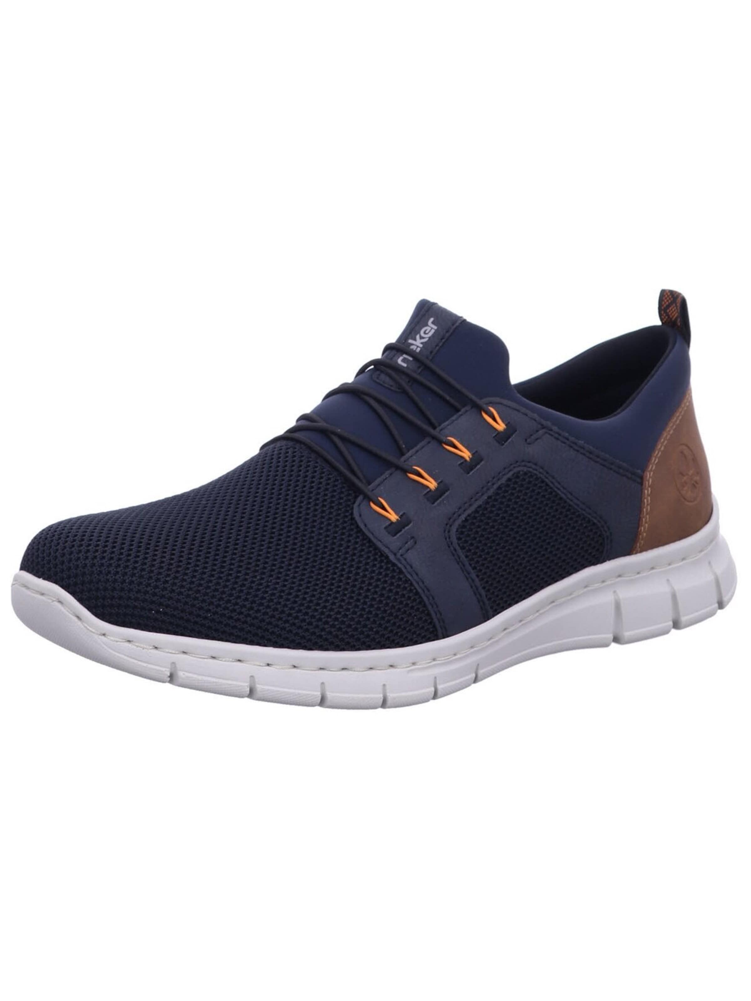 Rieker Slippers 'Slipper Herren B7796 14 Textil & Kunststoff (Synthetik) in blau' in Blue: front